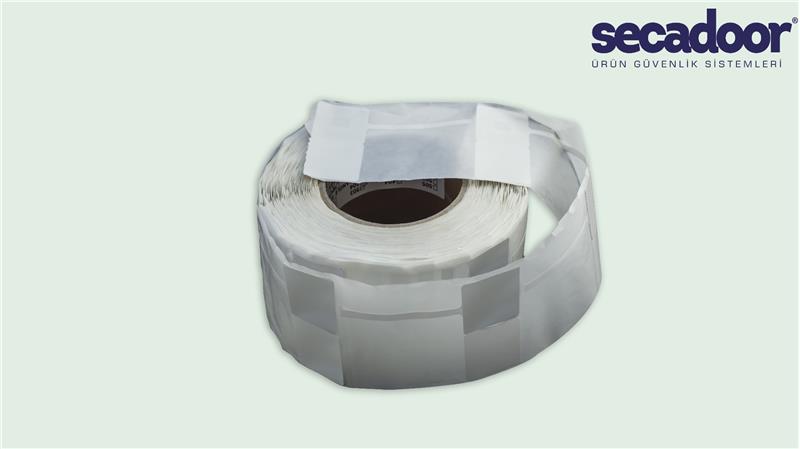 Radyo Frekans Kuyruklu Kağıt Alarm Etiketi 30x30 mm