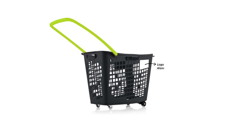 Black Roll Tekerlekli Market Sepeti 55 Litre