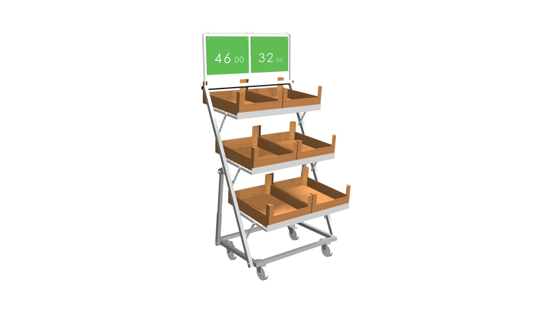 Simple Tekerlekli Meyve Sebze Standı